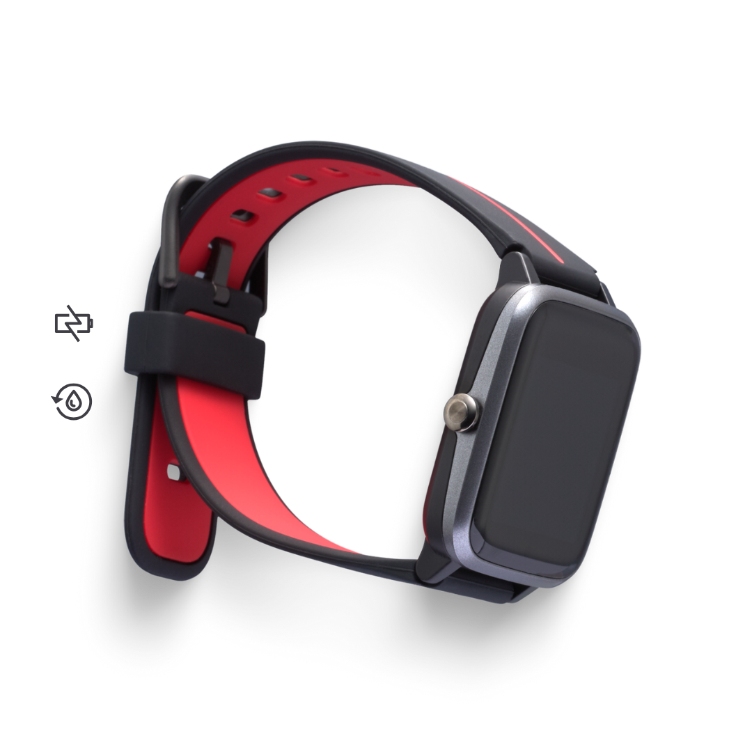 Red Dark Gray Modern Minimalist Smart Watch Instagram Post